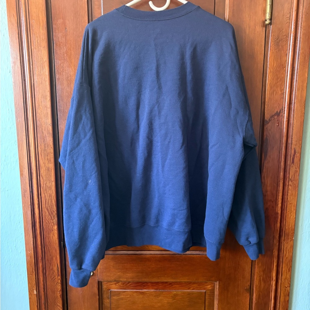 BIG AND TALL! Hanes Blue Crewneck Sweatshirt - Picture 2 of 3